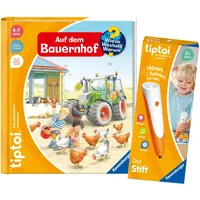 Ravensburger tiptoi Set: Wieso? Weshalb? Warum? Auf dem Bauernhof + 00110 tiptoi Der Stift, Lernspielzeug für Kinder