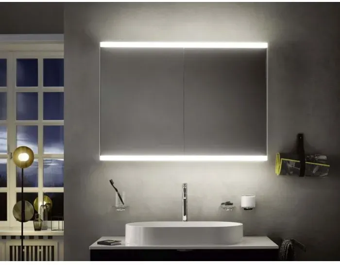 Emco Asis Prime 2 Aufputz-Lichtspiegelschrank 949706048 1600x700mm, mit Lichtpaket, 3-türig, Rückwand Spiegel