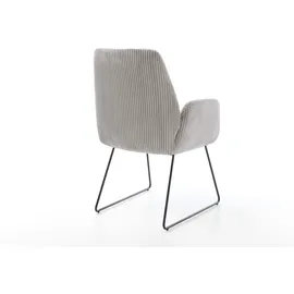 DeLife Esszimmerstuhl Zoa-Flex Cord Silbergrau Kufengestell Schwarz Taschenfederkern, Esszimmerstühle