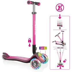 GLOBBER ELITE DELUXE FLASH LIGHTS pink, mit Leuchtrollen EINHEITSGRÖSSE