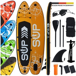 24MOVE® Standup Paddle SUP Board Set ORANGE 366, inkl. umfangreichem Zubehör, Paddel und Doppelhubpumpe