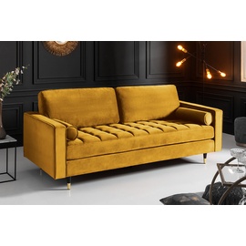 Riess Ambiente Invicta Cozy Velvet Sofa 220 x 95 x 85 cm - Senfgelb - BULKY - 41072