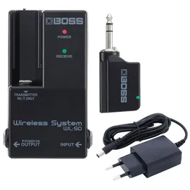Boss WL-50 Wireless Funksystem mit Patchkabel (Bass, Gitarre), Effektpedal, Schwarz