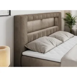 MKS Meble Boxspringbett Braun, Textil, 2-Sitzer, H3, Rechteckig, 180x200 cm, Schlafzimmer, Betten, Boxspringbetten