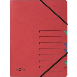 Pagna Ordnungsmappe Easy 24061-01 DIN A4 7Fächer Pressspann rot