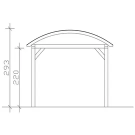 SKANHOLZ Franken Bogendach Carport aus Leimholz 3,76 x 7,55 m unbehandelt