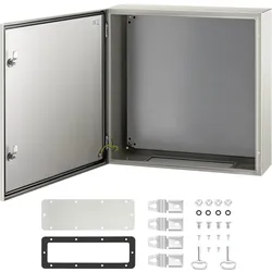 VEVOR Schaltschrank Kohlenstoffstahl Verteilerschrank Industriegehäuse 60x60x20cm Schaltkasten IP66 & NEMA Wasserdicht Anschlussdose Stromkasten Ideal für Fabriken Baustellen Einkaufszentren usw.