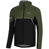 Gore Wear Herren Thermo Fahrrad-Jacke, Black/Utility Green, XL