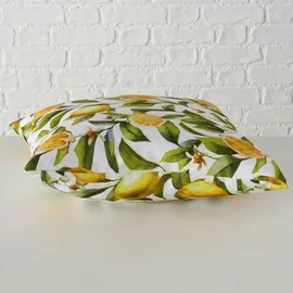 Boltze Zitronella Kissen 45 x 45 cm Weiß-Gelb-Grün