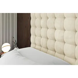 altdecor Boxspringbett mit Matratze Topper, Polsterbett mit Bettkasten VIONE-Z KING - 160x200 - Beige Monolith