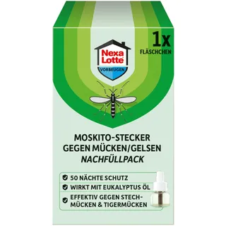 Nexa Lotte Moskito-Stecker gegen Mücken/Gelsen Nachfüllpack - 27,95 ml, Grün