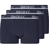 Skiny Herren Boxer Shorts, Vorteilspack - Trunks, Pants, Unterwäsche Set, Cotton Stretch Marine L 3er Pack