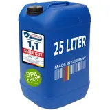 plasteo Wasserkanister 25 Liter Trinkwasserkanister – BPA-frei, Lebensmittelecht, Stapelbar, DIN 61, UN-Zulassung, Made in Germany, Blau