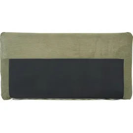 Beliani 4-Sitzer Ecksofa Rechts Grün Cord-Stoffbezug mit Breiten Hohen Armlehnen Hohe Rückenlehne Diecke Sitzkissen Modern Wohnzimmer Stoffsofa - Grün/Braun