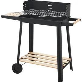 casa.pro Holzkohlegrill Ari 78 x 86 x 30 cm Schwarz/Holz
