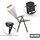 BigDean Gartenstuhl 120 kg belastbar dunkelgrau/schwarz 2 St.