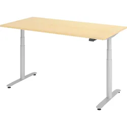 bümö Schreibtisch elektrisch Bluetooth & App XDLR Rechteck: 160 x 80 cm - Ahorn Silber