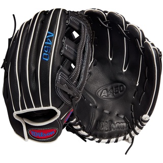 WILSON Unisex, Teenager A450 Baseball-Handschuh, schwarz/weiß, 12"