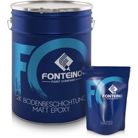 Fonteino 2K Epoxidharz Bodenfarbe Garagenfarbe Kellerfarbe Betonfarbe Bodenbeschichtung MATT Platingrau RAL7036-20kg