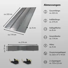 Baumarktplus DREIBREIT By TRUTZHOLM 3-Fach Auffahrrampe Klappbar 222cm Tragkraft 1650kg