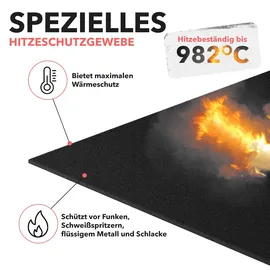 evocamp Feuerfeste Unterlage 30 x 60 cm schwer entflammbar schwarz