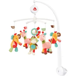 Mobile FEHN "Classic Stars, Safari Musikmobile", bunt, Mobilés, KinderB:40cm H:65cm, Softvelour, B:40cm H:65cm
