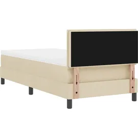 vidaXL Boxspringbett mit Matratze Creme 100 x 200 cm Stoff vidaXL