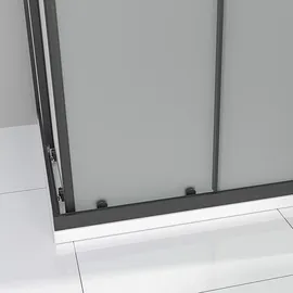 iflair DANIELLE Eckdusche mit Schiebetür rechts 80 x 85 cm Schwarz/Satiniert D648360641500