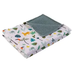 ULLENBOOM Babydecke Waffelpique Salbeigrün Regenwald, 70x100 cm