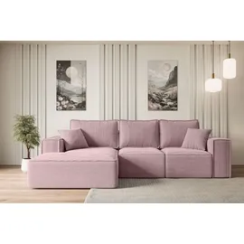altdecor Ecksofa Cord 2-Sitzer Rosa