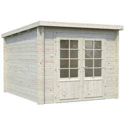 PALMAKO Blockbohlenhaus »Ella«, Holz, BxHxT: 264 x 214 x 300 cm (Außenmaße inkl. Dachüberstand) - braun