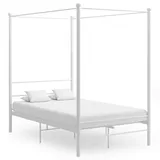 vidaXL Himmelbett Weiß Metall 120x200 cm