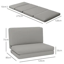 Homcom Bodensofa Hellgrau