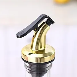 layba Ausgießer für Flaschen Gold mit Verschlusskappe aus Kunststoff in 10er Set