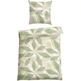 SCHIESSER Bettwäsche »Lea aus weicher Baumwolle mit aufwendigem Grafikprint«, (2 tlg.), MADE IN GREEN by OEKO-TEX®-zertifiziert, Grün