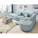 otto home Sofa-Eckelement OTTO HOME "Alesund", blau (petrol), B:182cm H:84cm T:100cm, Cord (100% Polyester);Filzoptik (100% Polyester), Polsterelemente, als Einzelteile oder Modulteil