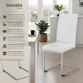 Tectake tectake® Schwingstühle Kunstleder 2er Setweiß