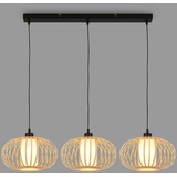 Briloner – Bambus Pendelleuchte, Deckenlampe für das Wohnzimmer, Deckenleuchte Holz, Lampe Wohnzimmer, Wohnzimmerlampe, Boho, E27 Fassung, 70x28x120 cm (LxBxH)