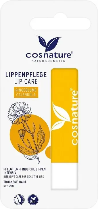 COSNATURE – BIO Schutz-Lippenbalsam Calendula 4.8g – Feuchtigkeitspendend & Beruhigend – NATRUE & Vegan Zertifiziert