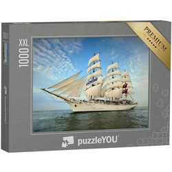 puzzleYOU Puzzle Puzzle 1000 Teile XXL „Dreimaster-Segelschiff unter vollen Segeln“, 1000 Puzzleteile, puzzleYOU-Kollektionen Segelschiffe