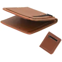 AfitLulu Geldbörse Herren Weiches PU-Leder Portmonee Herren Slim Portemonnaie Herren Bifold Geldbeutel Herren Klein Brieftasche Herren mit 6 Kartensteckplätze und Münztasche (Braun)