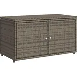 vidaXL Gartenschrank, Geräteschrank mit viel Stauraum, Beistellschrank Schrank mit Türen, Balkonschrank Terrassenschrank, Grau Poly Rattan