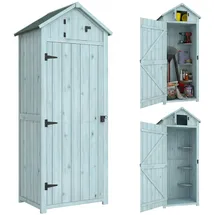 Outsunny Gartenschrank 0,77 x 0,54 m Hellblau+Grün