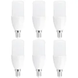 NCC-Licht 6 x LED Leuchtmittel Röhre Stick T37 8W 60W E14 matt 850lm kaltweiß 6500K Tageslicht