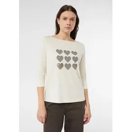 Comma, T-Shirt mit 3/4-Ärmeln und Print - creme - 40