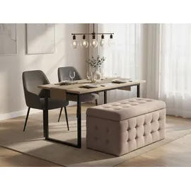 Beliani Ottomane mit Stauraum Samtstoff rosa