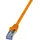 Logilink CQ3018S RJ45 Patchkabel CAT 6a S/FTP 0.25 m Orange Flammwidrig, mit Rastnasenschutz 1 St.