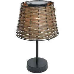 Tischleuchte Solarlampe Außenleuchte LED Rattan-Optik braun schwarz Gartenlampe