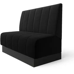 Fischer S | Gastrobank | B:H 140 x 100 cm | Schwarz | Gestreift Doppelnaht | Samt