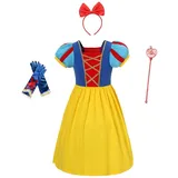 Lito Angels Prinzessin Schneewittchen Kleid Kostüm Verkleidung mit Zubehör für Kinder Mädchen Größe 3-4 Jahre 104